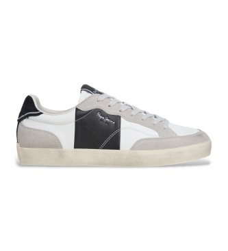 Pepe Jeans Lane Iron usnjene superge bele barve