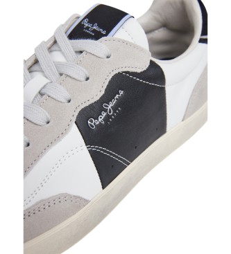 Pepe Jeans Lane Iron usnjene superge bele barve