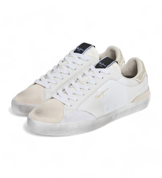 Pepe Jeans Lane Moon chaussures en cuir blanc