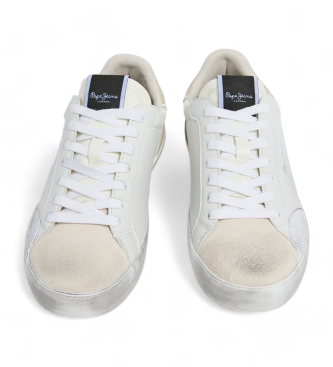 Pepe Jeans Lane Moon chaussures en cuir blanc