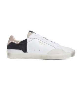 Pepe Jeans Sapatilhas de couro branco Lane Origin 
