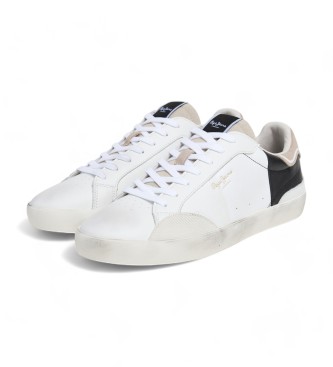 Pepe Jeans Sapatilhas de couro branco Lane Origin 