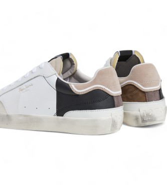 Pepe Jeans Sapatilhas de couro branco Lane Origin 