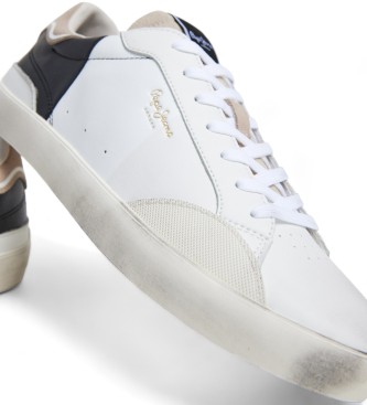 Pepe Jeans Sapatilhas de couro branco Lane Origin 