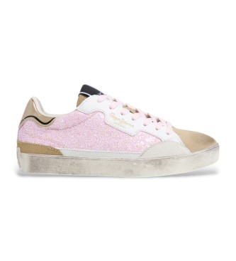 Pepe Jeans Lane Sequins G leather shoes pink