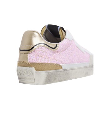 Pepe Jeans Lane Sequins G leather shoes pink