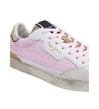 Pepe Jeans Lane Sequins G leather shoes pink