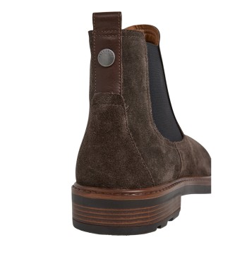 Pepe Jeans Leeds Road leather boots brown