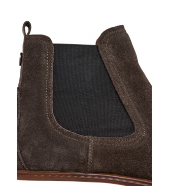 Pepe Jeans Leeds Road leather boots brown