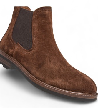 Pepe Jeans Brown Leeds Chelsea leather ankle boots