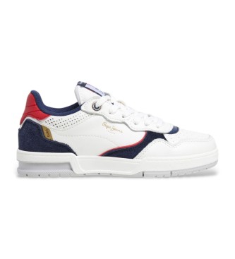 Pepe Jeans Sneakers Levitt College B in pelle bianca