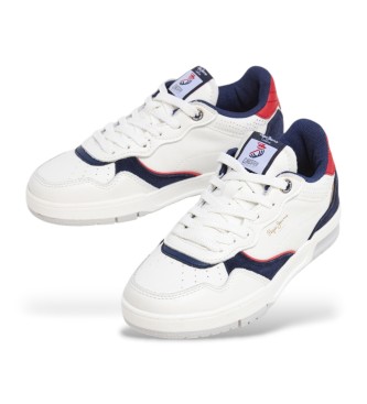 Pepe Jeans Sneakers Levitt College B in pelle bianca