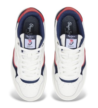 Pepe Jeans Sneakers Levitt College B in pelle bianca