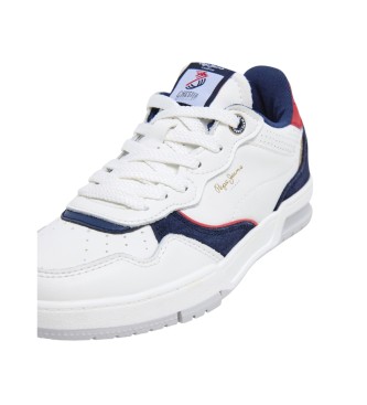 Pepe Jeans Sneakers Levitt College B in pelle bianca