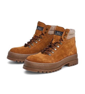 Pepe Jeans Stivaletti in pelle marrone Lincoln Hiking