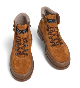 Pepe Jeans Lincoln leren wandelschoenen bruin