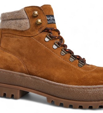 Pepe Jeans Lincoln leren wandelschoenen bruin