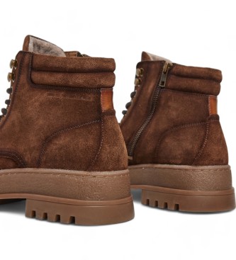 Pepe Jeans Bottines en cuir Lincoln Nature marron