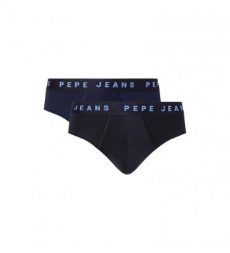 Pepe Jeans 2-pack Logo Briefs Navy Print, zwart