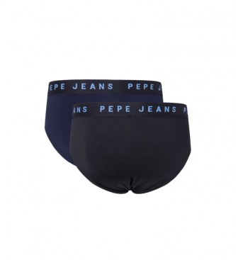 Pepe Jeans 2-częściowe slipy z logo Navy Print, czarne