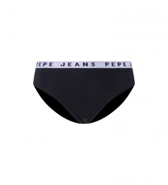 Pepe Jeans Clssico Logotipo Preto Impresso Calcinha