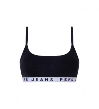 Pepe Jeans Soutien-gorge de sport en coton noir