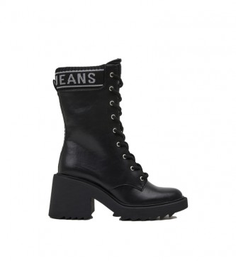 Pepe Jeans Boss logo boots black -Heel height 7,5cm