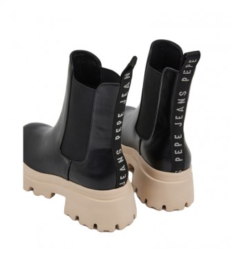 Pepe Jeans Stivaletti Chelsea neri Lol -altezza tacco 6cm-