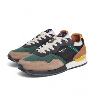 Pepe Jeans London Brand veelkleurige leren sportschoenen