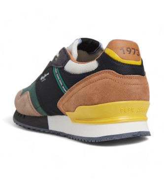 Pepe Jeans London Brand veelkleurige leren sportschoenen