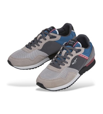 Pepe Jeans Sneakers in pelle grigio mattone di Londra