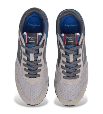 Pepe Jeans Sneakers in pelle grigio mattone di Londra