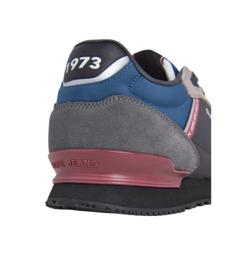 Pepe Jeans Sneakers in pelle grigio mattone di Londra