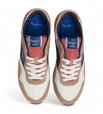 Pepe Jeans London Grade Beige Leder Turnschuhe