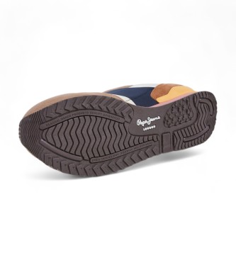 Pepe Jeans Baskets en cuir beige London Grade