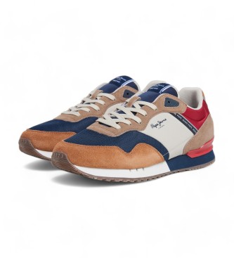 Pepe Jeans London Grade braune Turnschuhe aus Leder