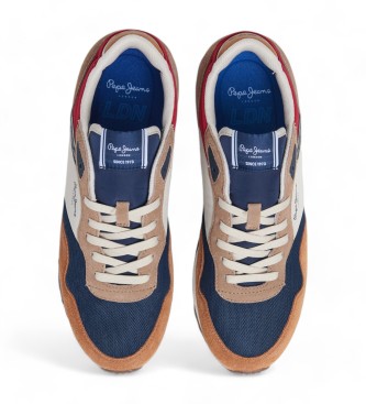 Pepe Jeans Baskets en cuir marron London Grade