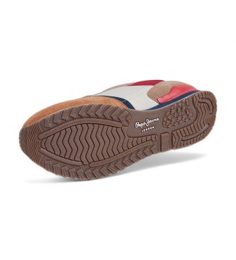 Pepe Jeans Baskets en cuir marron London Grade