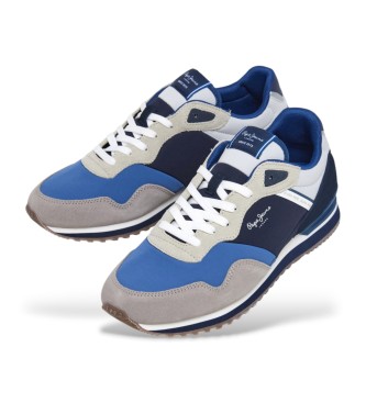 Pepe Jeans Skórzane sneakersy London Link szare, granatowe
