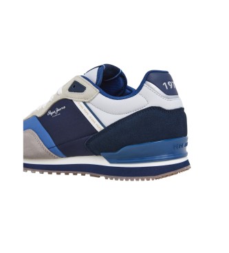 Pepe Jeans Skórzane sneakersy London Link szare, granatowe