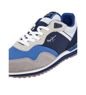 Pepe Jeans Skórzane sneakersy London Link szare, granatowe
