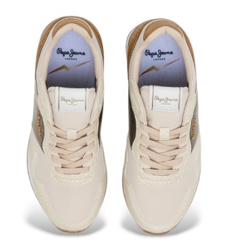 Pepe Jeans London mix beige trainers