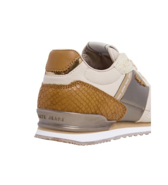 Pepe Jeans London mix beige trainers