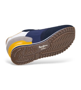 Pepe Jeans London muse navy leather trainers