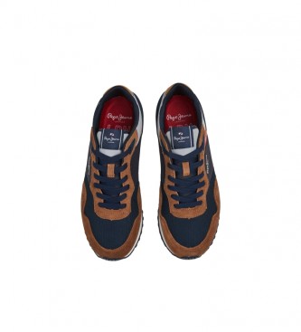Pepe Jeans Sneakers in pelle London One B sico M blu, marrone