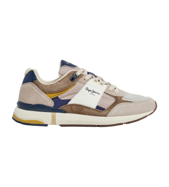 Pepe Jeans London Pro Mesh - Baskets en cuir beige