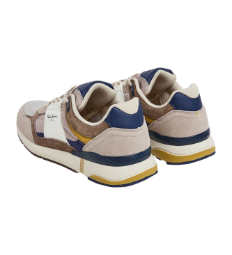 Pepe Jeans London Pro Mesh - Baskets en cuir beige