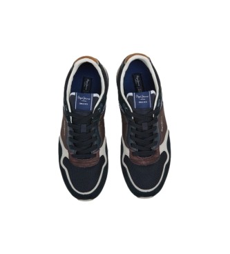 Pepe Jeans London Pro Urban 22 chaussures en cuir bleu marine