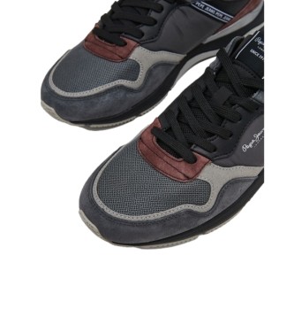 Pepe Jeans Chaussures en cuir gris London Pro Urban 22