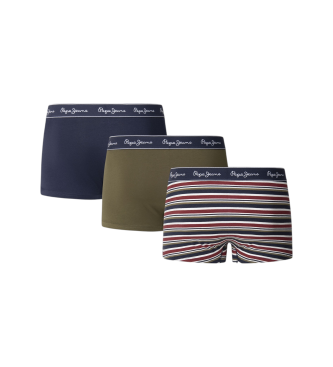Pepe Jeans Set 3 London Stripes boxer shorts verde, azul marinho